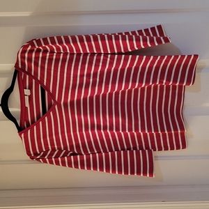 Chicos red and white stripe 3/4 sleeve  medium
